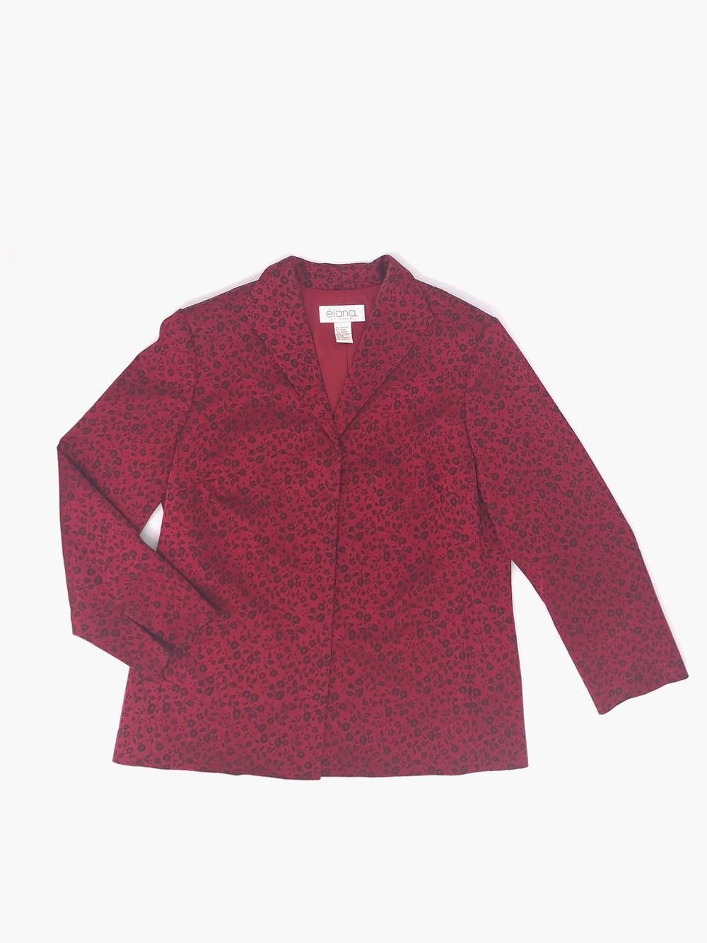 ✨Vintage Élana by Tanner Red & Black Floral Jacquard Blazer Jacket - Size 14✨
